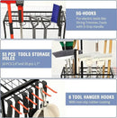 Garden Tool Organizer for Garage, Garden Tool Rack, Up to 58 Long Handled Tools, Yard Tool Holder for Garage, Shed, Outdoor, Tool Stand, Black (Garden Tool Rack) by GreenHaven Gardens
