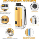 Portable Microscope for Kids, 100x-250x Zoom with LED Lights, Alloy Pocket Microscope for Boys & Girls, Educational Science Kit (Gold) by TinyTreasures Baby Boutique