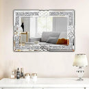 Crushed Diamond Decorative Wall Mirrors, 24x36 Inch Rectangle Living Room Mirrors for Wall Decor, Modern Glam Bathroom Dining Room Entryway Mirror Silver by CozyNest Decor