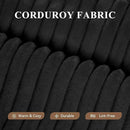Modular Sectional Sofa with L-Shape Chaise,Cloud Sectional Modern Sleeper Couch with Deep Seat,Sponge Compression Sofas No Assembly Required (Black-Corduroy Fabric) 1PCS by CozyNest Decor