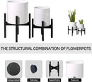 Plant Pot with Stands Set of 2, Mid Century Planters for Indoor Plants Modern Decorative Flower Pots for Balcony, Office, Living Room or Garden with Drainage Plug, 12 inch & 10 inch by CozyNest Decor