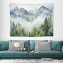 HZOHNAGO Mountain Tapestry Misty Green Forest Mountain Pattern Printed Wall Tapestry Wall Hanging for Bedroom Living Room Dorm 80" W x 60" H by CozyNest Decor