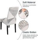 JQinHome White Chair Covers for Dining Room Set of 6, High Stretch Removable Washable Parsons Chair Slipcover for Home Party Hotel Wedding Ceremony (6PCS, Geometric) by CozyNest Decor