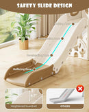 XJD 7 in 1 Toddler Slide, Kids Indoor Slide for Toddlers 1-3, New Upgrade with Golf, Basketball Hoop for Indoor Outdoor Playset,Toddler Playground (White Brown) by TinyTreasures Baby Boutique