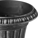 PL20SL Classic Traditional Plastic Urn Planter Indoor/Outdoor, 10" x 12", Brushed Silver by CozyNest Decor