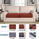 H.VERSAILTEX Super Stretch Individual Seat, Sofa Covers Couch, Cushion Covers Slipcover Sets Thick Jacquard Textured Twill Fabric (2 Piece Large Sofa Cushion Covers, Rust) by CozyNest Decor