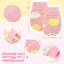 6 Pairs Newborn Baby Mittens No Scratch Gloves Infant Toddler Anti Scratch Essentials Unisex Cotton for 3-9 Months Girls Boys(Pink Series, Cute) by TinyTreasures Baby Boutique