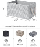 StorageWorks Storage Baskets for Shelves, Foldable Fabric Closet Storage Bins with Handles, Fabric Storage Bins Clothes Organizer, Gray Check, 3-Pack, Large by TinyTreasures Baby Boutique