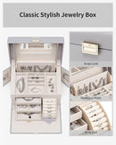 Vlando Jewelry Box Organizer for Girls Women, Large Baroque Jewelry Holder Organizer with Mirror, 3 Drawers for Bracelets, Earrings, Rings, Necklaces, Mothers Day Gifts for Loved One, Grey by TinyTreasures Baby Boutique