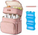 Insulated Breastmilk Cooler Bag with Ice Pack - Holds 6x9oz Bottles, Leakproof Double Layer, Baby Bottle Cooler Bag with Adjustable Strap for Nursing Moms, Daycare & Travel by TinyTreasures Baby Boutique