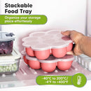 KeaBabies Silicone Food Freezer Trays with Lid, 2oz x 10 Pods Baby Food Storage Containers, Easy Puree Meal Prep, Breast Milk Silicone Freezer Molds, Dishwasher,Microwave Safe,BPA-Free(Blossom) by TinyTreasures Baby Boutique