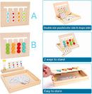 Montessori Learning Toys Slide Puzzle Color & Shape Matching Brain Teasers Logic Game Preschool Educational Wooden Toys for Kids Boys Girls Age 3 4 5 6 7 Years Old Airplane Travel Toy Birthday Gifts by TinyTreasures Baby Boutique