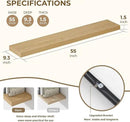 Dreamland 55 Inches Floating Shelves for Wall, 9.3" Deep Long Floating Shelves Set of 1, Large Display & Storage Shelf, Wall Shelf for Bathroom Bedroom Living Room Kitchen Office, Oak by CozyNest Decor