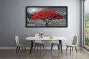 Black and White Red Tree Wall Art Canvas Print Picture Large Red Tree Landscape Modern Artwork for Living Room Bedroom Office Home Wall Decor With Frame 29X58inch Black Framed by CozyNest Decor