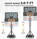 Kids Basketball Hoop, 3.6-7 FT Height Easy Adjustable, Portable Basketball Hoop Outdoor Indoor for Kids/Teens/Youth, 30" Backboard by TinyTreasures Baby Boutique