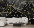 Black Geometric 3D Mural Wallpaper for Bedroom Living Room TV Background Home Decorations(Not Self-Adhesive) by TinyTreasures Baby Boutique