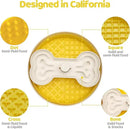 Slow Feeder Dog Bowl with Lick Mat and Puzzle Inserts - Non-Slip Base, Adjustable Speed Design, Dishwasher Safe for Large Dogs,Yellow by CozyNest Decor