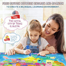 Bilingual Interactive for Kids Talking USA Map for Kids Learning, Geography Toys Games Educational Electronic Map Christmas Personalized Gift/Toys for 4 5 6 7 8 9 10 Year Old Girls/Boys by TinyTreasures Baby Boutique