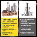 Bartender Kit with Whiskey Smoker - 13 pcs, Bamboo Stand - Bar Set with Cocktail Shaker, Bartending Kit with Essential Bar Accessory Tools, Wood Chips, Steel by CozyNest Decor