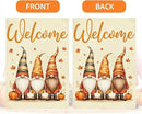 Welcome Fall Garden Flag Autumn Gnomes Garden Flag 12x18 inch Double Sided Fall Thankful Maple Leaves Flags Holiday Decorations for Yard Lawn Patio (Flay 1809) by GreenHaven Gardens