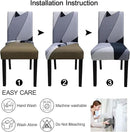 JQinHome Pattern Chair Covers for Dining Room Set of 6, High Stretch Removable Washable Parsons Chair Slipcover for Home Party Hotel Wedding Ceremony (White Grey,6PCS) by CozyNest Decor