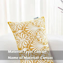 HWY 50 Mustard Yellow Decorative Lumbar Pillow Cover Rectangle 12x20 Inch (1 Piece), Embroidered Cotton Farmhouse Cushion Cover Pillow Case for Sofa Couch Living Room Bed, Minimalist Floral by CozyNest Decor