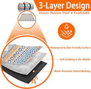 PY SUPER MODE Picnic Blankets Extra Large, Waterproof Foldable Outdoor Beach Blanket Oversized 83x79” Sandproof, 3-Layer Picnic Mat for Camping, Hiking, Travel, Park, Concerts(Orange Boho) by TinyTreasures Baby Boutique