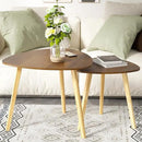 BAMEOS Bamboo Nesting Triangle End Table,Set of 2 Coffee Table Modern Minimalist Side Table for Living Room (Walunt) by CozyNest Decor