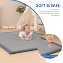 Baby Play Mat for Floor,1.3" Thick Memory foam Tummy Time Mat,Water Repellent Soft Velvet Nursery Rug,Extra Large Non Slip for Crawling,Toddlers,Infants,kids,Tatami Style for Living Room(Dark Grey) by TinyTreasures Baby Boutique