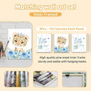 Personalized Crib Bedding Set, 5 Pcs Custom Nursery Bedding Sets with Name, Infant Bedding Set for Baby Boy Girl, Blue Leopard Double Layer Baby Crib Set, Babies Toddlers Kids Customized Gifts by TinyTreasures Baby Boutique
