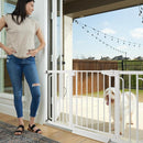 Cumbor 29.7-57" Extra Wide Baby Gate for Stairs, Mom's Choice Awards Winner-Dog Gate for Doorways, Pressure Mounted Walk Through Safety Child Gate for Kids Toddler, Tall Pet Puppy Fence Gate, White by TinyTreasures Baby Boutique