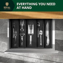 ROYAL CRAFT WOOD Luxury Bamboo Kitchen Drawer Organizer - Silverware Organizer - Utensil Holder and Cutlery Tray with Grooved Drawer Dividers for Flatware and Kitchen Utensils (5 Slot, Black) by CozyNest Decor