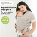 KeaBabies Baby Wrap Carrier - All in 1 Original Baby Carrier Newborn to Toddler Sling, Easy to Wear, Hands Free Bonding, Lightweight, Breathable Infant Wraps (Stone Gray) by TinyTreasures Baby Boutique