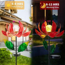 Solar Lights Outdoor Garden Decor, Solar Wind Spinner Yard Decorations for Outside, Lotus Windmill Pathway Lights with LED Cracked Crystal Ball Waterproof Flower Sculpture for Patio Lawn Garden Gifts by GreenHaven Gardens