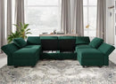 Belffin Modular Sectional Couch U Shaped Sofa with Storage Seat Reversible Sectional Sofa Couch with Chaise Velvet Green by CozyNest Decor