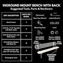 Coated Outdoor Furniture Heavy-Duty Outdoor Bench Thermoplastic Coated, Expanded Metal, Commercial-Grade Seating, Made in America (Inground with Back, 6 Ft, Textured Brown) by GreenHaven Gardens