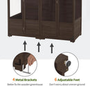 MCombo Wooden Greenhouse, Walk-in Outdoor Greenhouse with Openable Roof and Lockable Door, 0899 (Brown) by GreenHaven Gardens
