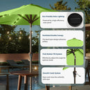 9FT Solar Umbrella 32 LED Lighted Patio Umbrella Table Market Umbrella w/Tilt and Crank, UV-Resistant Outdoor Umbrella for Pool, Garden, Deck, Apple Green by GreenHaven Gardens