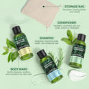 Travel Shampoo Conditioner and Body Wash Gift Set Trio, Travel Size Hair Care & Body Care for Trip, Outdoor, Camping, Hotel & Gyms, Anti-Dandruff, Nourish, Gentle For Baby, 3.38 Oz Travel Size Bottles by TinyTreasures Baby Boutique