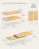 SONGMICS Cabinet Organizer Shelf, Set of 2 Kitchen Counter Shelves, Kitchen Storage, Spice Rack, Stackable, Expandable, Metal and Engineered Wood, Cloud White and Natural Beige UKCS200W01 by CozyNest Decor