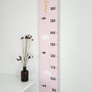 Kids Growth Chart, Wood Frame Fabric Canvas Height Measurement Ruler from Baby to Adult for Child's Room Decoration 7.9 x 79in (7.9 x 79in, Pink - Cloud) by TinyTreasures Baby Boutique
