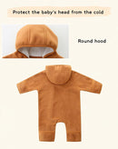 Newborn Baby Fleece Jumpsuit Girls Boys Winter Hooded Coverall Romper Cute Baby Snowsuit Clothes by TinyTreasures Baby Boutique