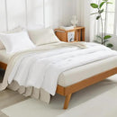 Litanika White Twin/Twin XL Comforter Set, 2 Pieces Lightweight Solid Bedding Set, All Season Fluffy Bed Set (66x90In Comforter & 1 Pillowcase) by CozyNest Decor