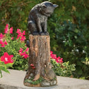 Bits and Pieces - Cat & Mouse Garden Statue- Outdoor Kitten on a Stump Sculpture - 17" Polyresin Home Décor Weather Resistant Lawn Ornament by GreenHaven Gardens