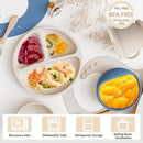 Silicone Baby Feeding Set | Baby Led Weaning Supplies Includes Suction Bowls and Divided Plates, Adjustable Bib, Baby Utensils Spoons and Forks,Cup | Baby Feeding Essentials (Beige) by TinyTreasures Baby Boutique