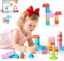 22 Pcs Soft Building Blocks for Toddlers 18M+, BPA - Free Sensory Teether Toys, Montessori STEM DIY Bricks, Early Learning Creative Stacking Set, Safe Baby Construction Toys by TinyTreasures Baby Boutique