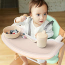 Cowiewie Natural Wooden High Chair for Babies & Toddlers 3-Tier Remove Adjustable Tray and Highchair with Cushions, Easy to Clean, Portable(Green) by TinyTreasures Baby Boutique