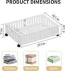 Bamboo Under Bed Storage with Wheels (2-Pack) – Rolling Underbed Shoe Organizer Box for Shoes, Blankets, Toys, Clothes Container Space-Saving Organizer Bins for Bedroom, Closet, Dorm, Nursery by CozyNest Decor