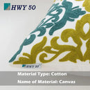 HWY 50 Decorative Throw Pillow Covers 18x18 Inch (1 Piece), Embroidered Cotton Farmhouse Cushion Cover Pillow Case for Sofa Couch Living Room Bed Bedroon, Blue and Green Floral Geometric by CozyNest Decor