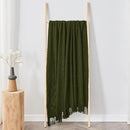 inhand Knitted Throw Blankets for Couch and Bed, Soft Cozy Knit Blanket with Tassel, Dark Green Lightweight Decorative Blankets and Throws, Farmhouse Warm Woven Blanket for Men and Women, 60"x80" by CozyNest Decor